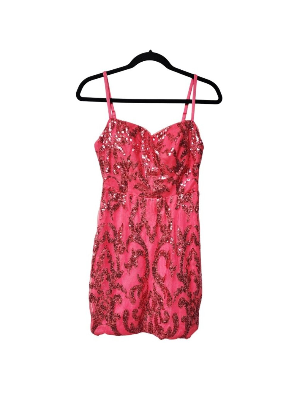 Kidsor Pink Sequin-Embroidered Flare Sleeveless Dress Adjustable Straps Size 3